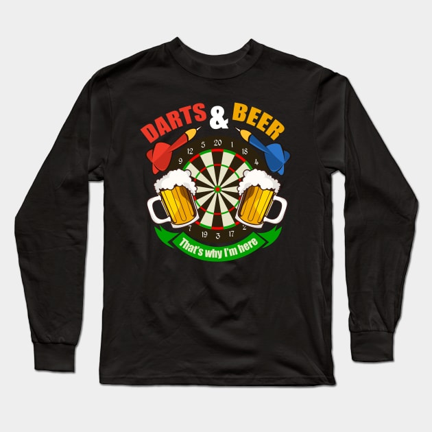 Darts And Beer Happy New Year T-shirt - New Year's Eve Beer Long Sleeve T-Shirt by JDaneStore